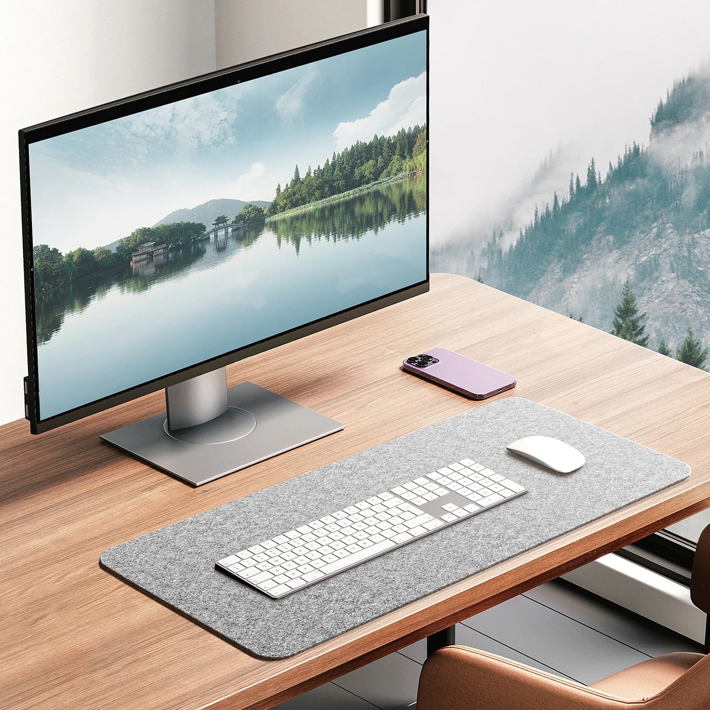 Large Size Wool Felt Mouse Pad (Non Slip)