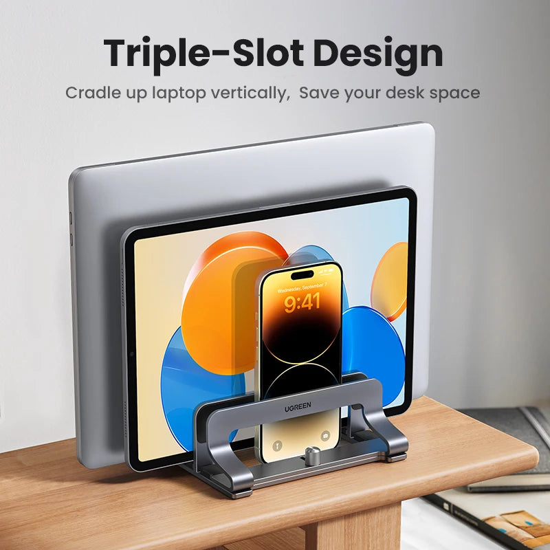 Vertical Laptop Stand in Aluminium (Anti-Scratch)